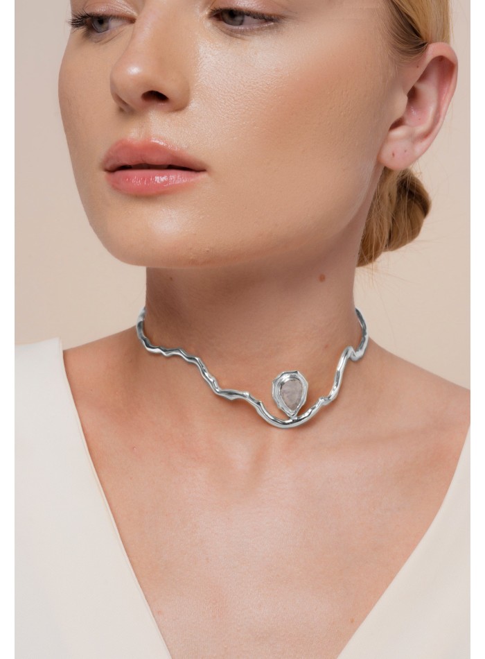 Choker Plata con piedra - Gratitude