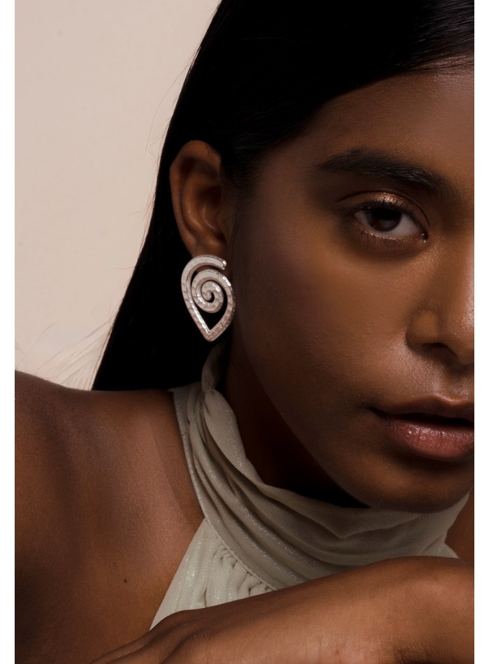Silver Spiral Earrings