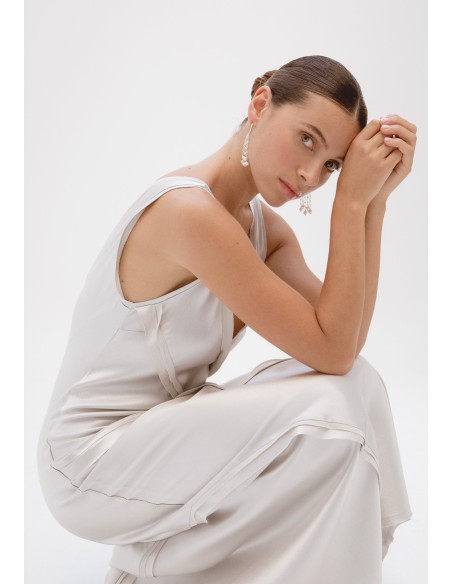 Aros de plata con colgantes de perlas