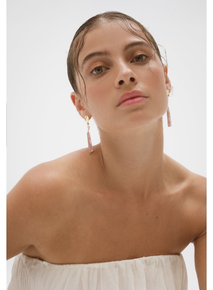 Longues boucles d'oreilles avec perles et...