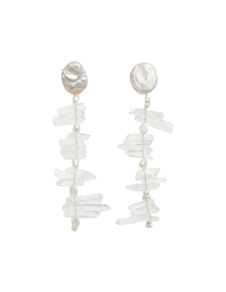 Long earrings with rock crystals