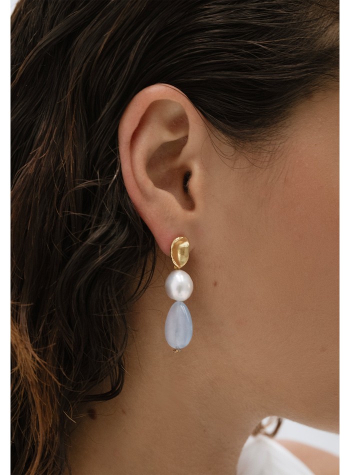 Boucles d'oreilles avec perles et pierres...