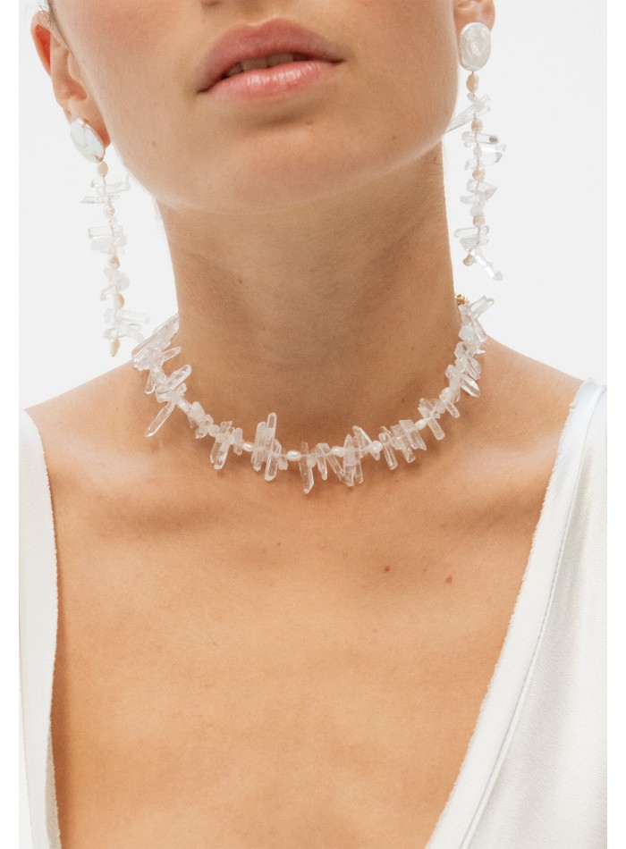 Choker con cristales de roca