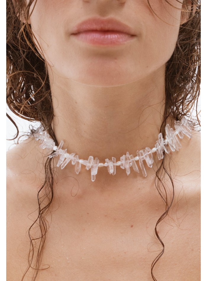 Choker con cristales de roca