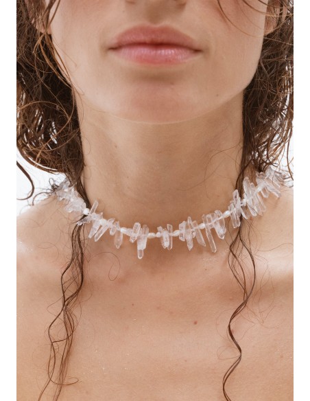 Choker con cristales de roca