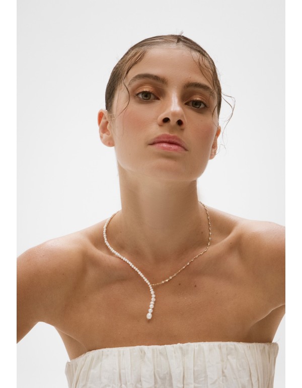 Collar largo con perlas y circonitas 2