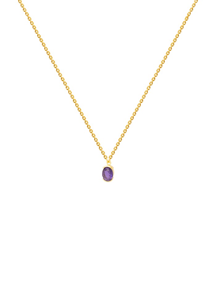 Colgante Dorado con Piedra Morada