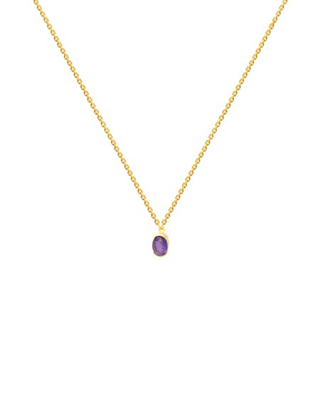 Pendentif en or avec pierre violette