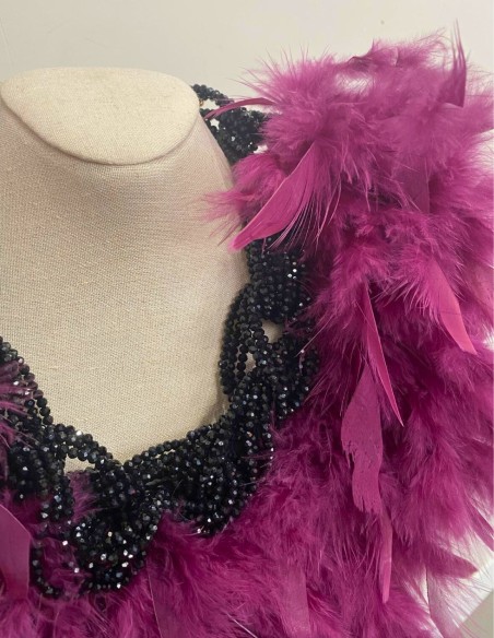 Collier en plumes naturelles