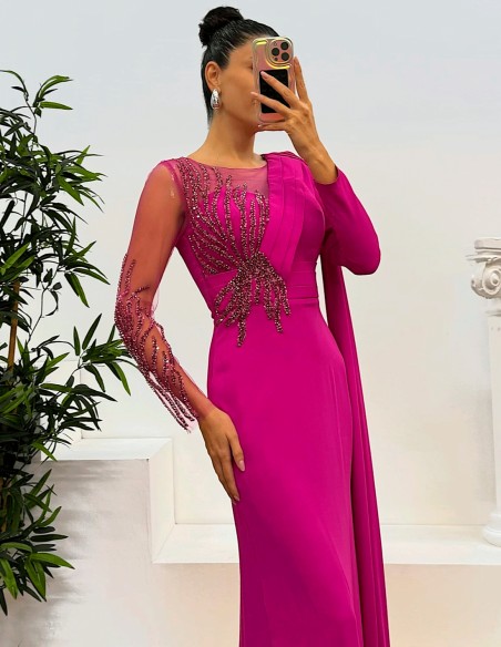 long ball gown with rhinestones