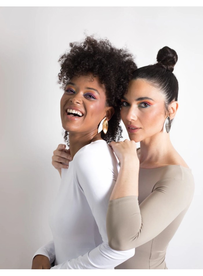 Pendientes de fiesta de cerámica en forma de hoja