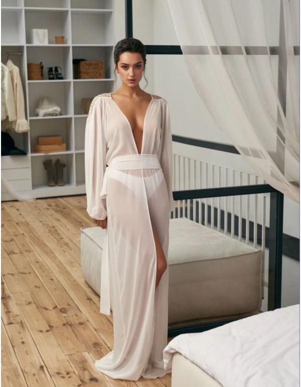 Robe de mariée ajustée avec décolleté en V et broderie en...