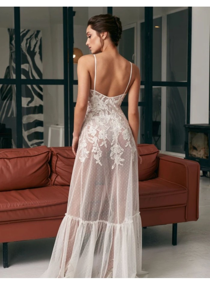 Robe de mariée lingerie en dentelle avec...