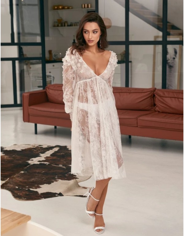 Camisón lencero de novia marfil 2