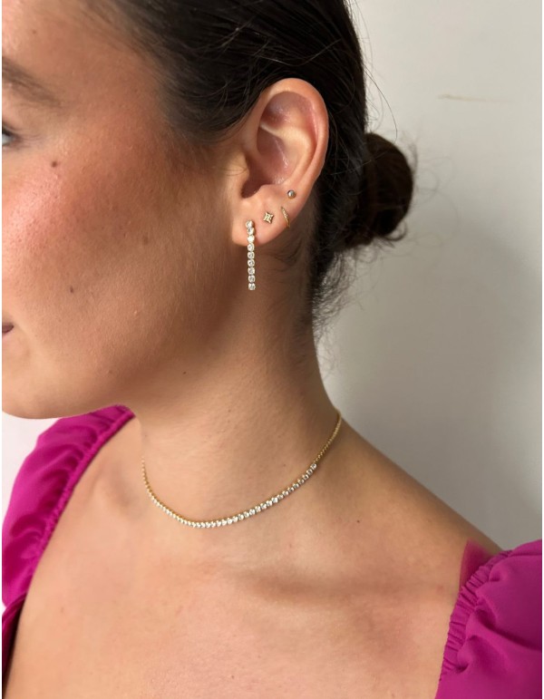 Gold plated fine earrings with zircons 2