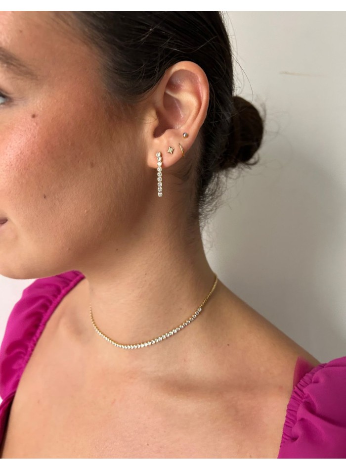 Pendientes finos de cristales para invitada