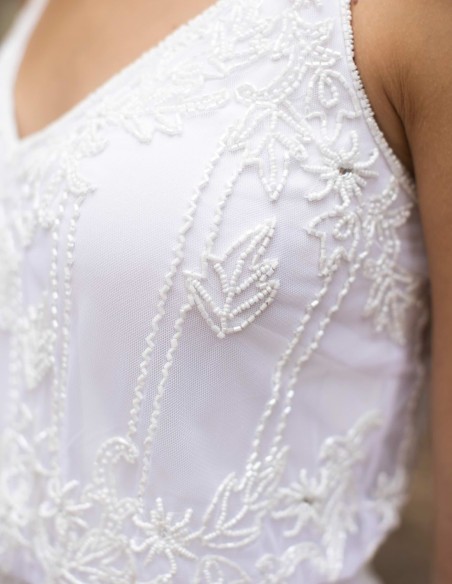 Vestido largo de novia ajustado