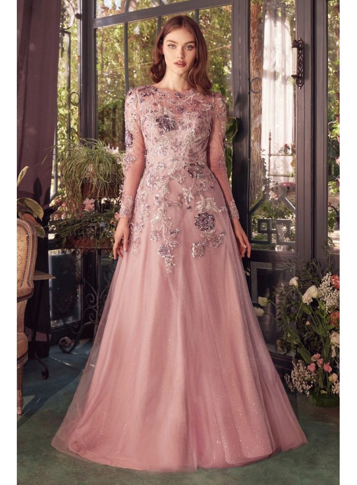 Vestido de fiesta de manga larga...