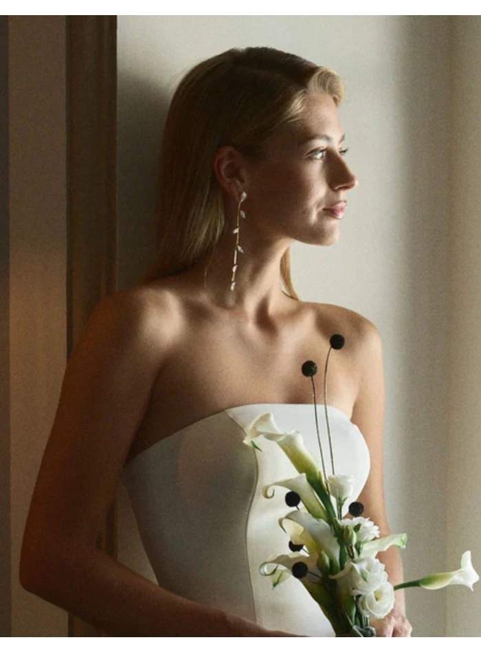 Longues boucles d'oreilles avec mini feuilles...