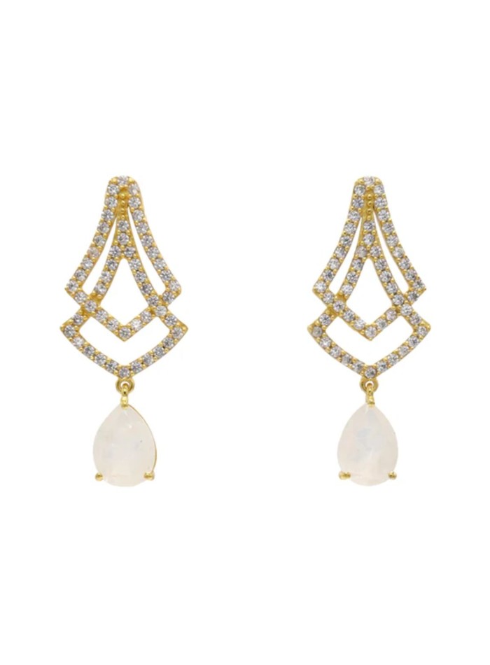 Pendientes de fiesta con circonitas y piedra...