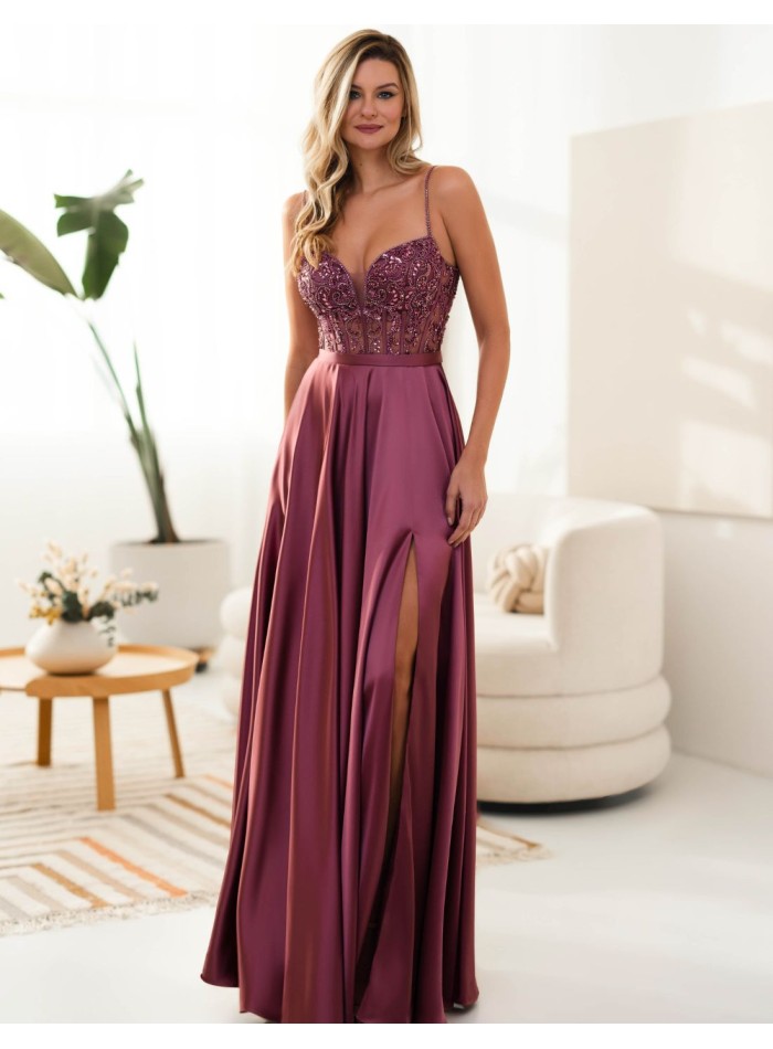 Long dress for guest with thin straps and...