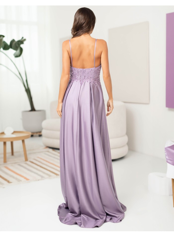 Robe de soirée longue sans bretelles avec...