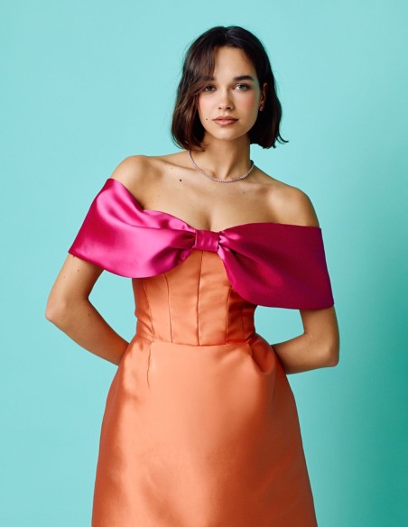 Vestido de fiesta corto bicolor para bodas de mañana