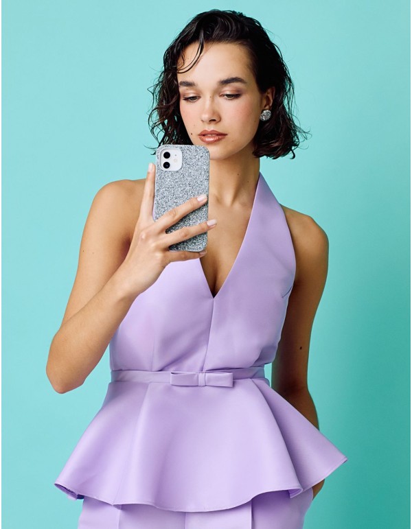 Top de fiesta escote halter y volante peplum 2