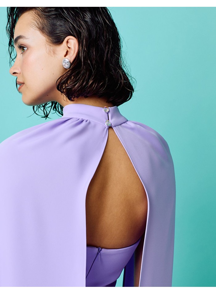 Robe de soirée longue avec manches cape, de...