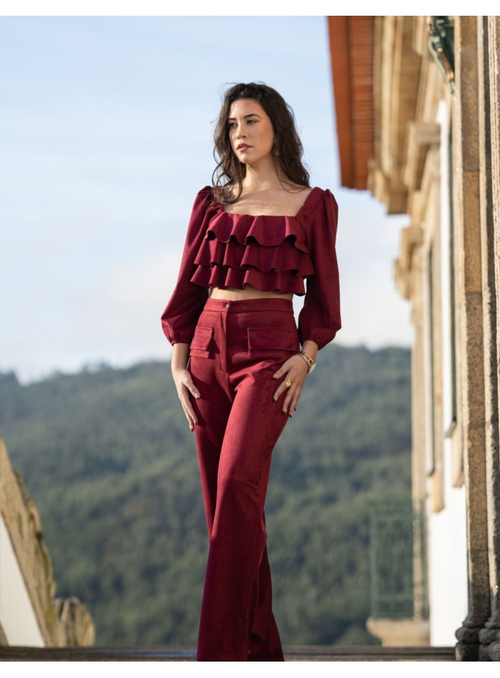 Tenue de soirée avec pantalon long et haut à...