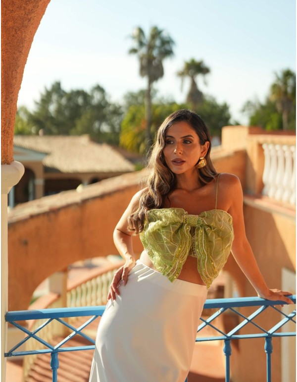 Satin midi party skirt 2