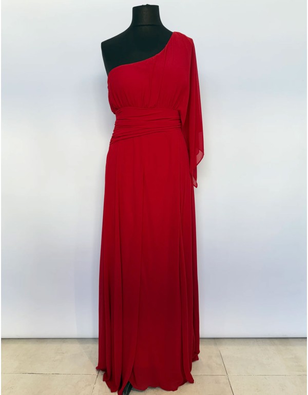 Robe de soirée longue avec encolure asymétrique en...