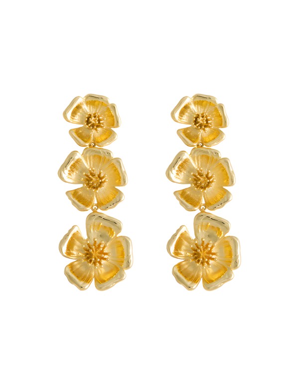 Golden earrings with flowers - Sevilla