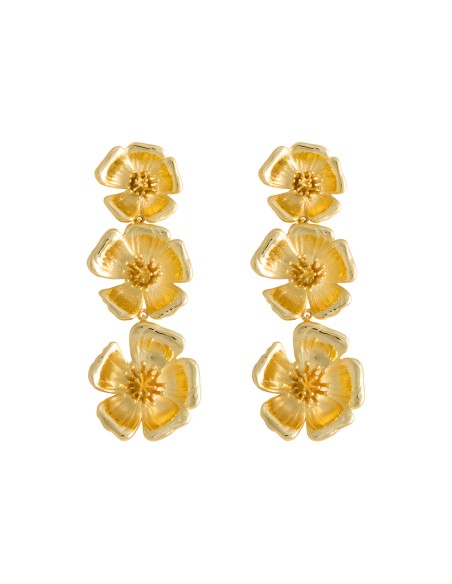 Pendientes dorados con flores - Sevilla