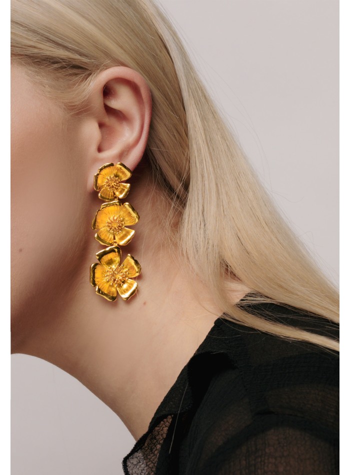 Boucles d'oreilles en or avec fleurs - Sevilla