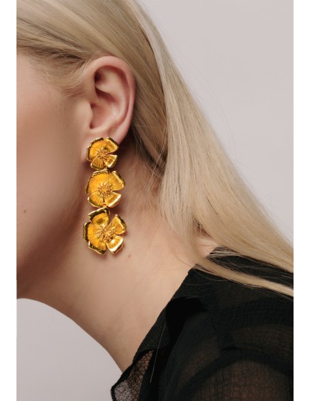 Golden earrings with flowers - Sevilla