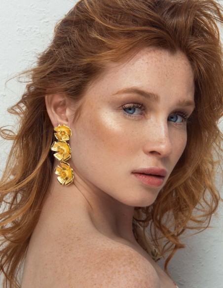 Boucles d'oreilles en or avec fleurs - Sevilla