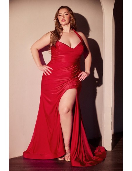 Vestido de fiesta talla grande rojo