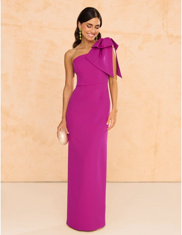 Robe de soirée longue avec nœud maxi