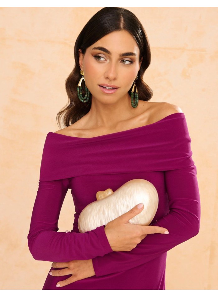 copy of Terracotta color crepe satin long dress...