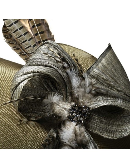 Toasted guest pamela with pheasant feathers