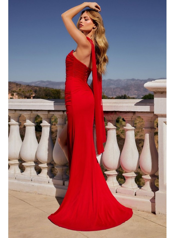 Vestido de invitada largo palabra de honor con...