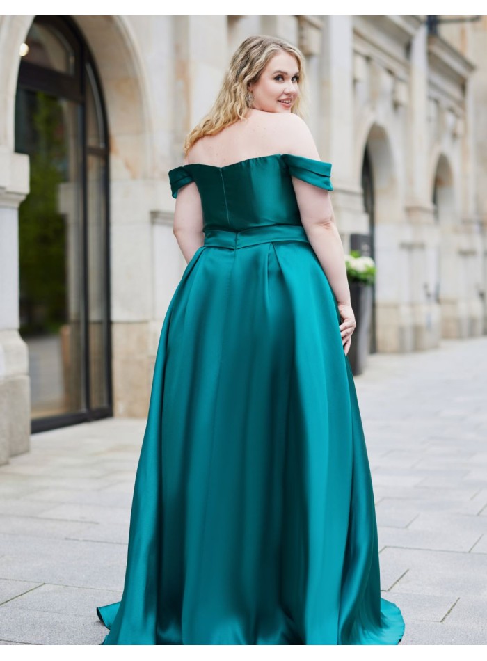 Vestido de fiesta largo verde esmeralda