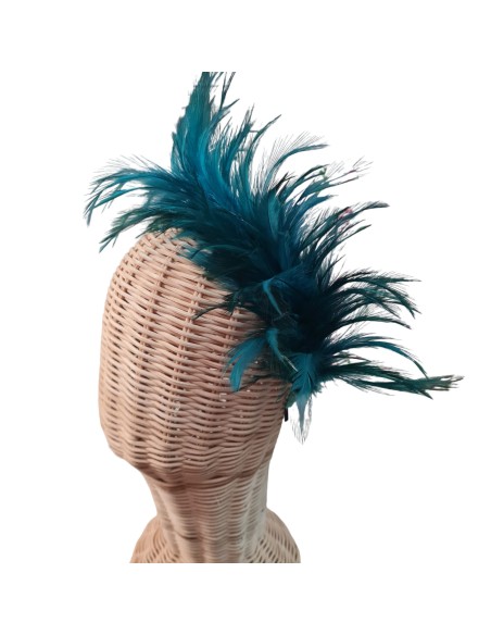 Bandeau d'invité à plumes vert pétrole