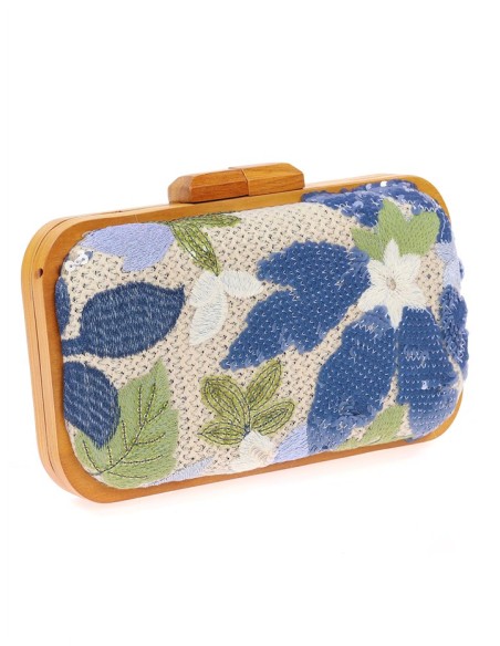 Sac à main avec strass floraux cousus à la main