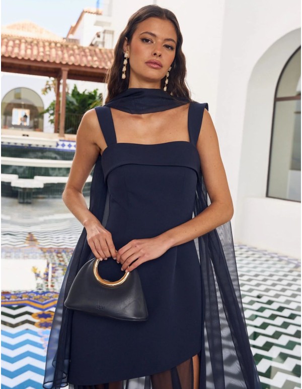 Asymmetrical chiffon skirt party dress for guests