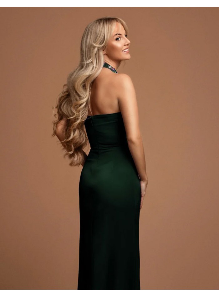 Vestido de fiesta largo con escote halter de...