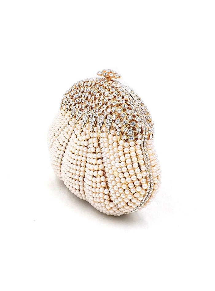 Clutch de fiesta con forma concha y cristales de Swarovski BcnHanami - 2
