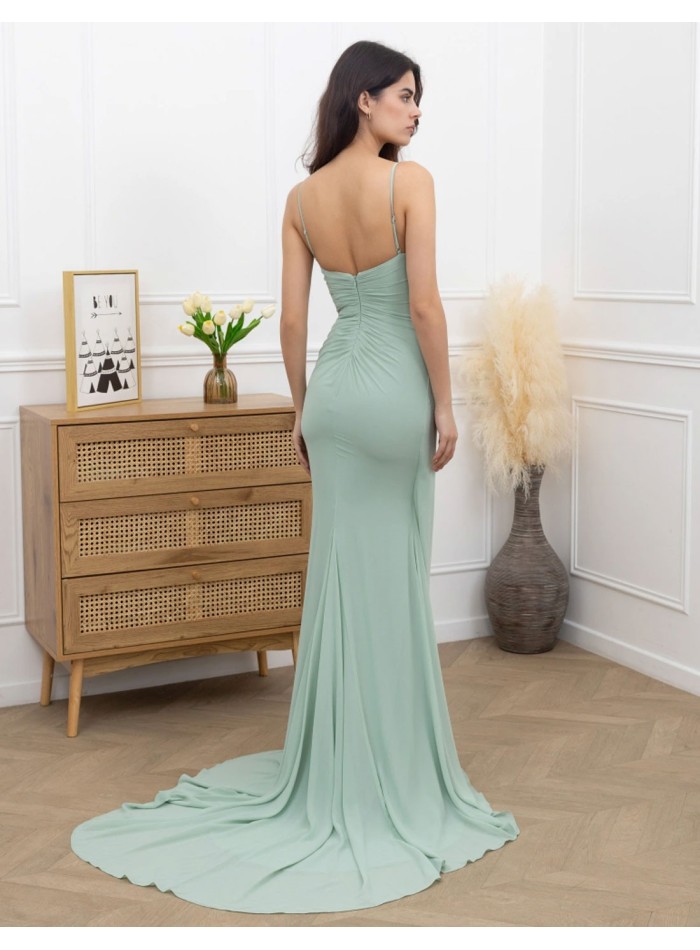 Robe d'invité longue avec corsage drapé et...