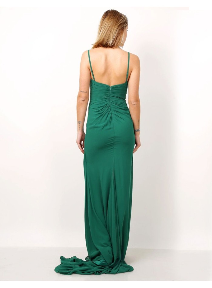 Robe d'invité longue avec corsage drapé et...